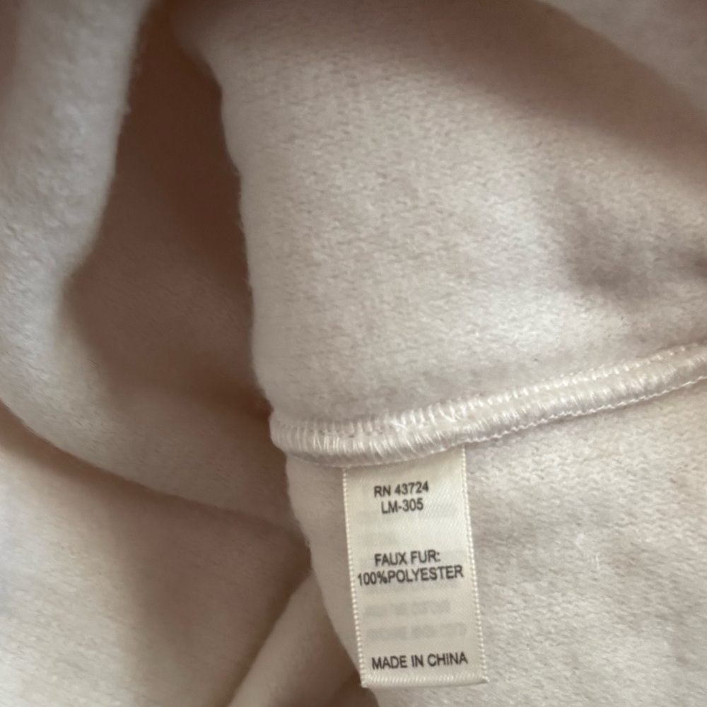 Linda Anderson Sherpa Shacket Jacket Women’s XXL Cream Button Front Teddy Fleece - Picture 7 of 8